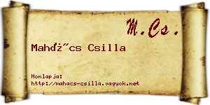 Mahács Csilla névjegykártya